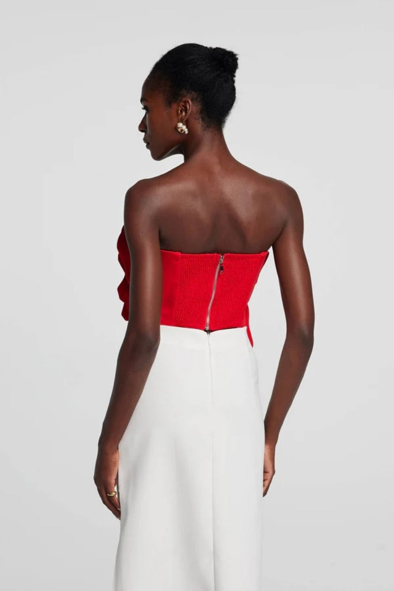 Scarlet Bloom Sculpted Top