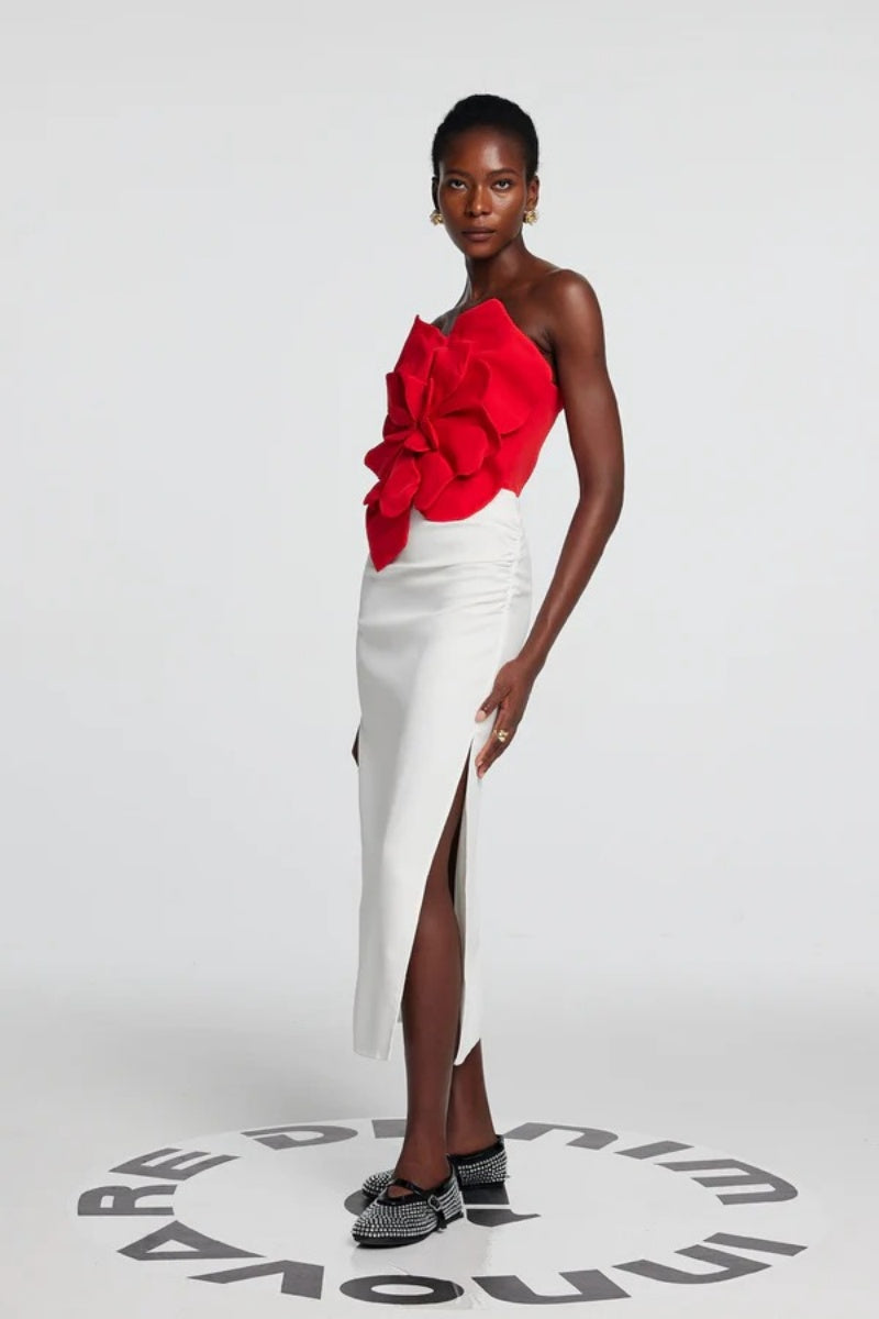 Scarlet Bloom Sculpted Top