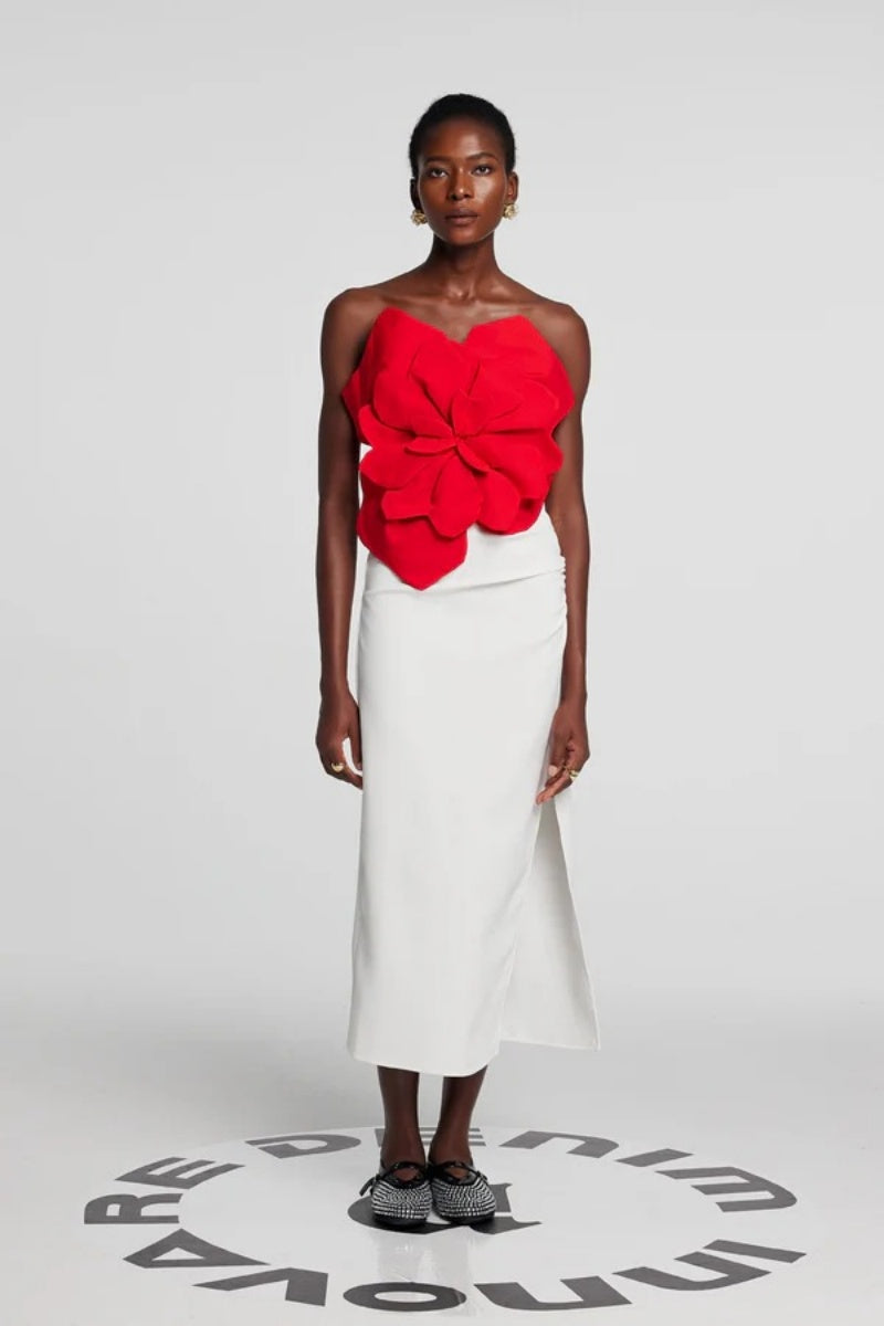 Scarlet Bloom Sculpted Top