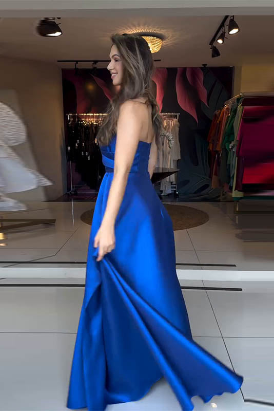 Ocean’s Embrace – Asymmetric Strapless Gown