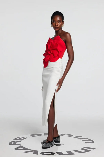 Scarlet Bloom Sculpted Top